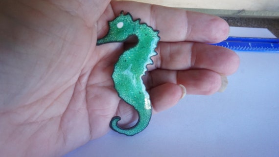 Seahorse Brooch / Pin / Hand Crafted Copper Brooc… - image 1