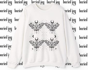 Himmlische Motte Sweatshirt: Okkulter Goth Rundhalsausschnitt