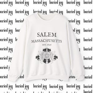 Salem MA 1626 Sweatshirt/Vintage Gothic Witch Hoodie/Halloween Witchcore Aesthetic/Unisex Crewneck/Massachusetts History Gift