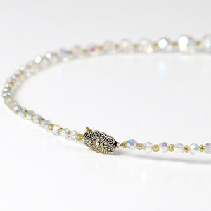Vintage 1970s Beaded Necklace – Long Yellow and Clear Beads – Silver Clasp – Retro Jewelry – Boho Accessory – Layered Necklace