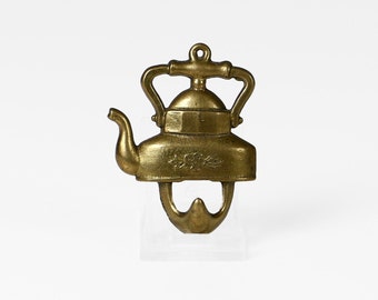 Vintage wall hook brass teapot 60s Mid Century