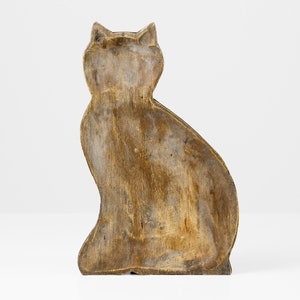 Ciotola per gatti in legno intagliato d'epoca