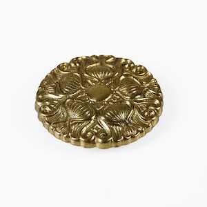Vintage 1960s Brass Knob – Mid-Century Drawer Handle – Solid Brass Cabinet Pull – Aged Patina Furniture Knob