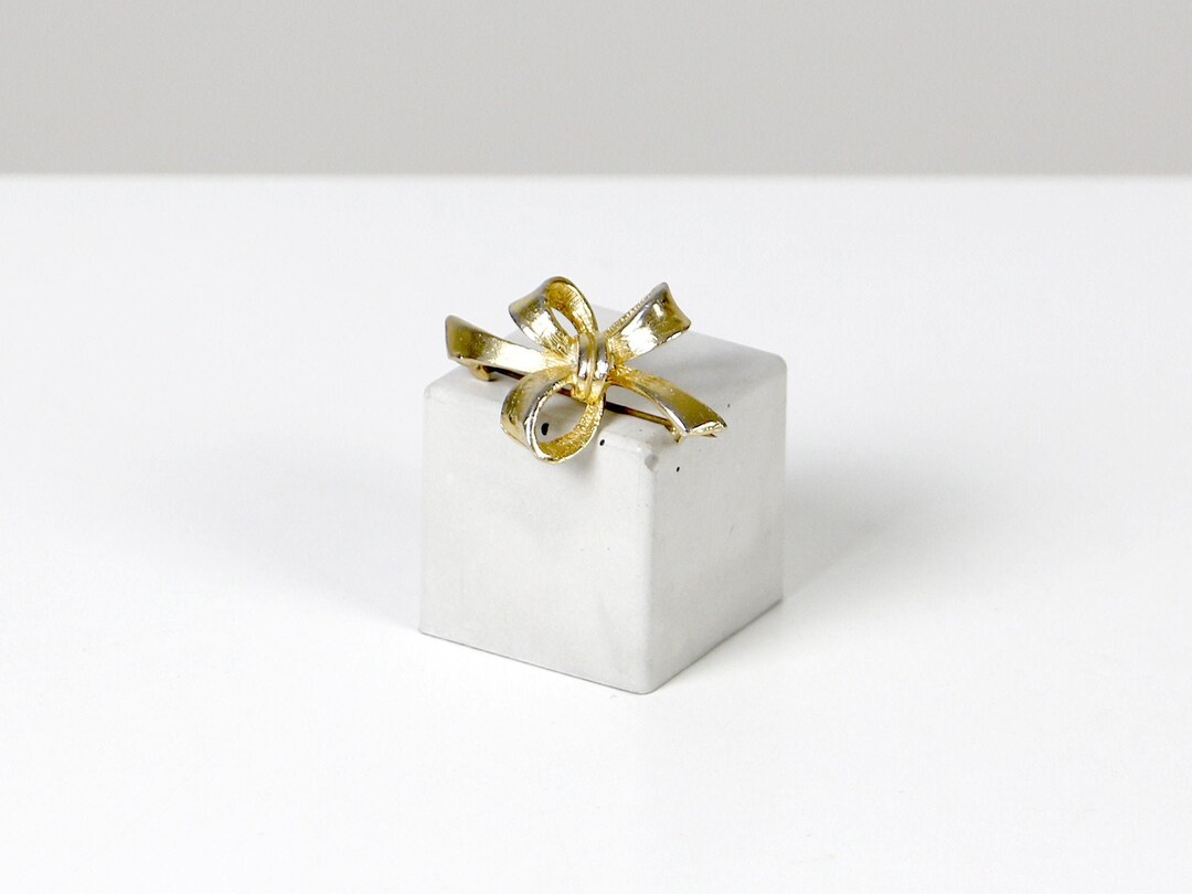 Broche Noeud En Laiton Doré Vintage Années 1950 - Élégance Rétro Parfaite