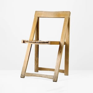 Vintage Folding Chair – Aldo Jacober for Bazzani Italy – 1960s Design – Beech Wood Chair – Space-Saving Italian Classic #14
