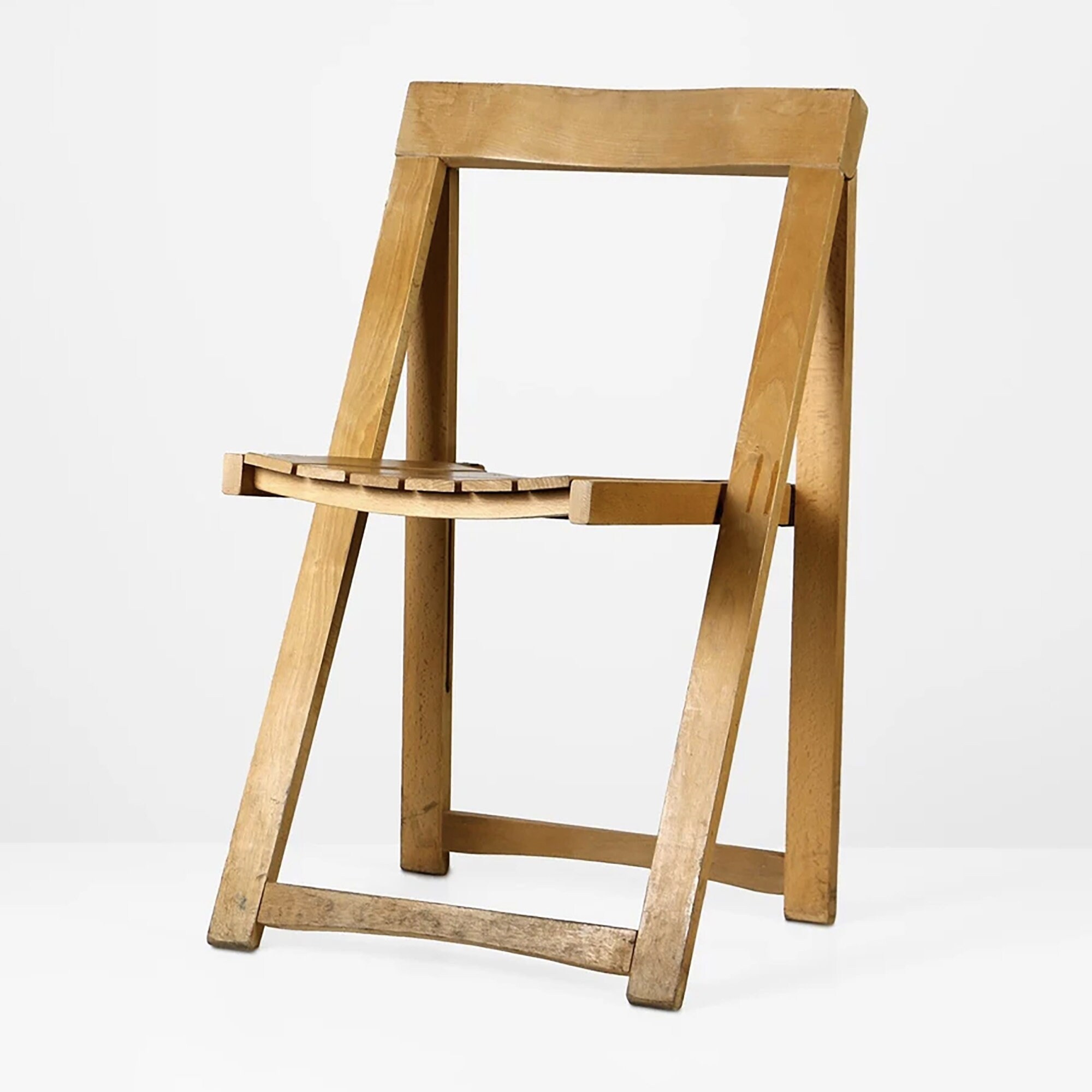 Vintage Aldo Jacober Folding Chair: Italian Beech Wood, 1960s