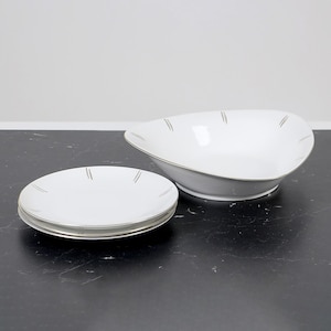 Vintage serving set bowl & dessert plates German 70s