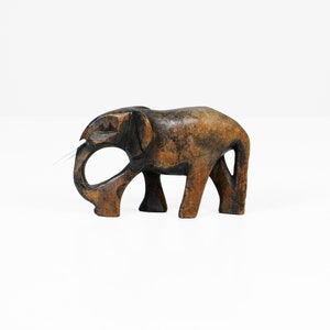 Vintage wood elephant figurine 70s