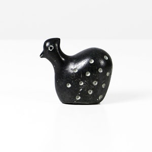 Vintage soap stone figurine black chicken 70s