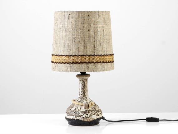 70er Keramik Lampe Fat Lava Lampe 70er Tischleuchte Stoff