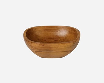 Vintage Teak Wood Bowl: Danish Mid Century Modern Serving Dish