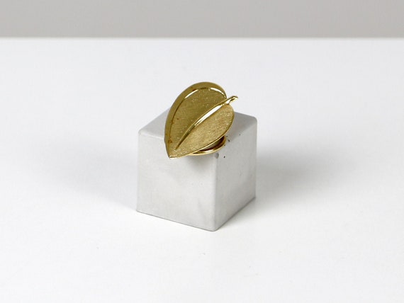 Grande Broche Laiton Doré Motif Feuilles - Occasion En Excellent état, Style Mode