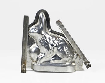 Antique Easter Bunny Chocolate Mold: Early 20th Century Collectible Decor