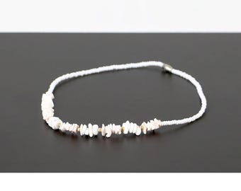 Collier Fantaisie Vintage Années 70, Perles Roses Et Noires Avec Pampilles Fleurs - Ref F713
