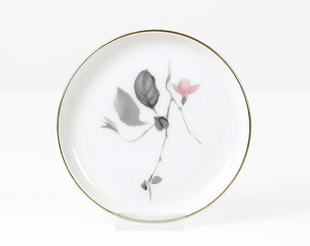 Vintage Rosenthal Collectible Plate 1960s – Floral Porcelain Trinket Dish with Gold Rim