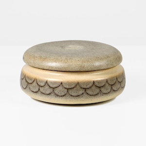 Vintage ceramic box with lid 70s boho home decor