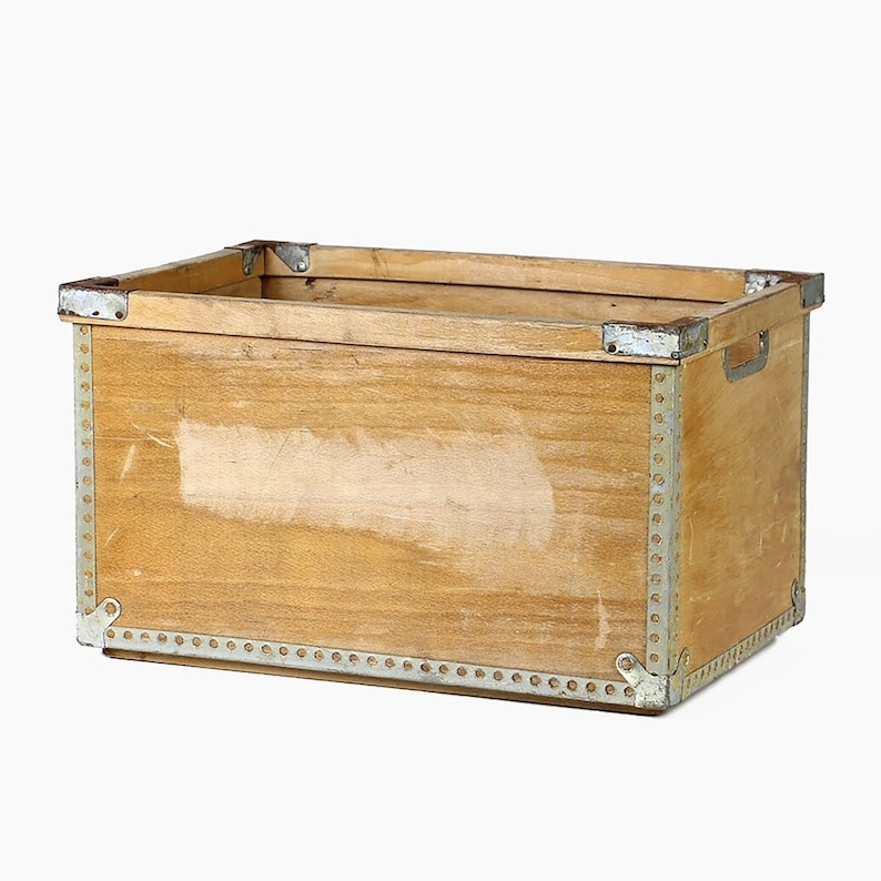 Vintage wood box Denmark postal service