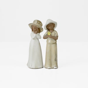 Vintage Porcelain Girl Boy Figurines 1970s Home Decor