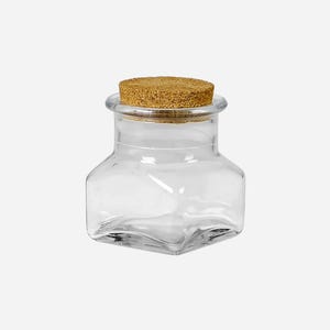 Vintage Glass Jar With Cork Lid Denmark 1960s Kitchen Decor