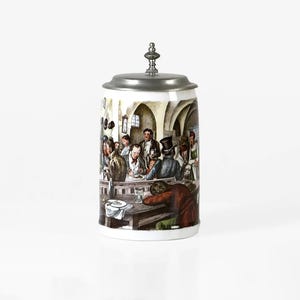 Vintage Porcelain Beer Stein by Bavaria Seltmann Weiden Germany Pub Scene