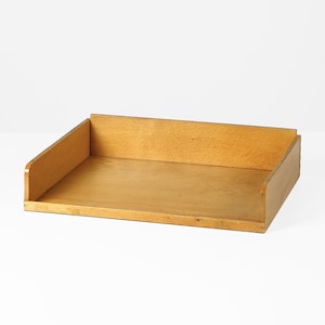 Vintage Wooden Desk Organizer – Mid Century Modern Letter Tray – 1960s Office Decor