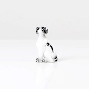 Vintage Porcelain Dog Figurine 1970s Boho 70s Collectible Home Decor