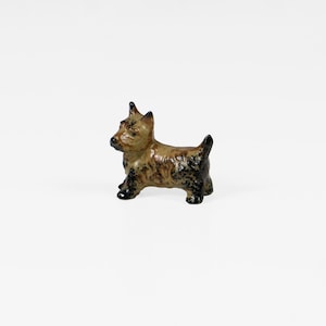 Vintage ceramic dog figurine 70s fine art pottery