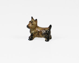 Vintage ceramic dog figurine 70s fine art pottery