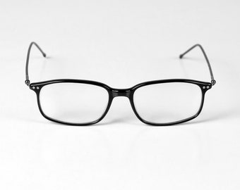 Vintage Italian Eyeglass Frame – Black Retro Glasses – 1990s Italy Design
