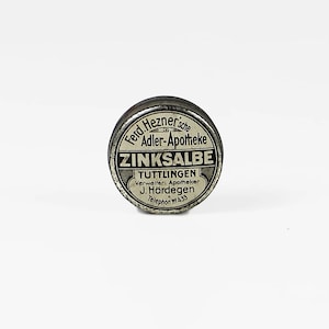 Vintage Metal Tin Zinc Ointment – 1930s Pharmacy Tin – Collectible Antique Apothecary