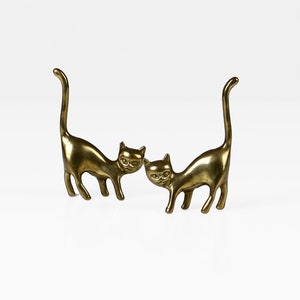 Vintage brass cats set ring holder 60s Mid Century design
