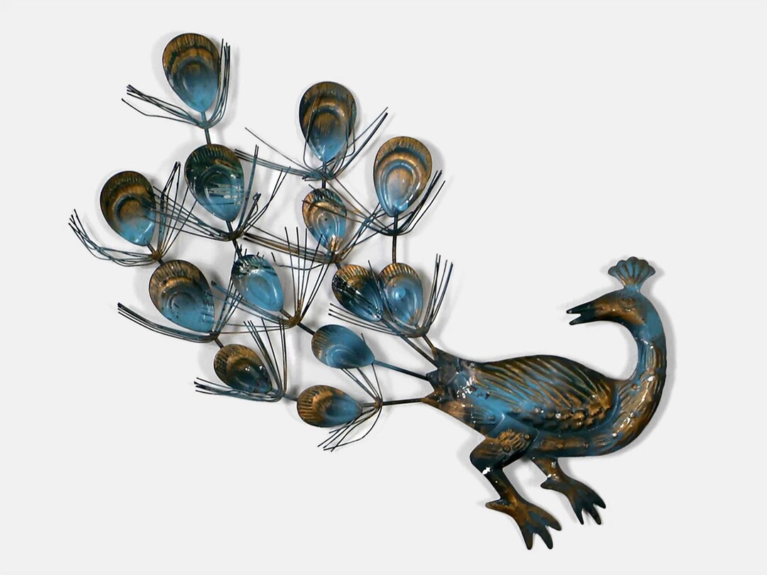 Vintage Metal Peacock Wall Hanging Made in Austria Etsy