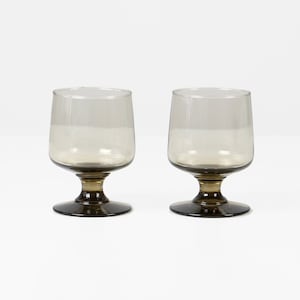 Vintage Cocktailgläser Set – 1950er Mid Century Bar – Rauchglas Braun – Stilvolle Retro Gläser