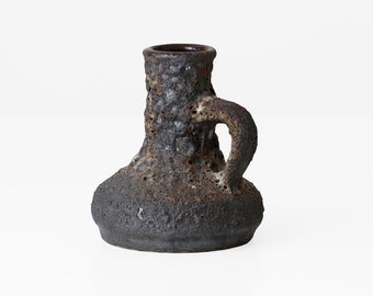 Vintage Kubicek Studio Pottery Vase – 1970s West German Fat Lava