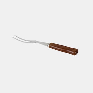 Spiedino vintage in acciaio inox anni '70 – Utensile da cucina tedesco con manico in legno