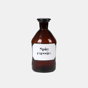 Frasco de boticario vintage de vidrio marrón con etiqueta, años 30-50, frasco de farmacia, aceite de trementina, recipiente de vidrio médico con tapa.