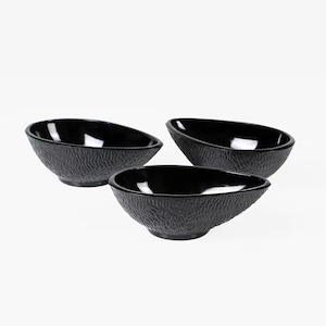 Vintage ice cream bowls black opaline glass 80s