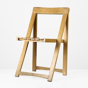 Vintage Aldo Jacober Folding Chair: Bazzani Italian Beech Wood, 1960s Design