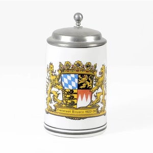 Vintage porcelain beer stein Bavaria emblem