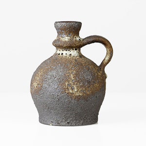Vintage Jopeko Paris Fat Lava Vase: 1970s Brown Glaze West German Pottery