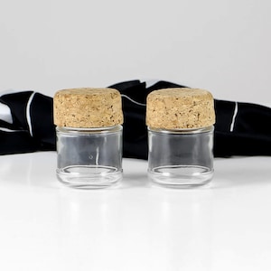 Vintage glass spice jar set with cork lid