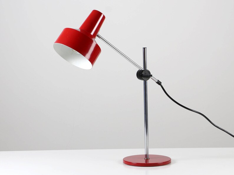 Rote Space Rot Silber LampeSchreibtischlampe70er Tischleuchte Metall Age 1JFclK