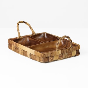 Vintage teak serving dish tray Denmark Mid Century