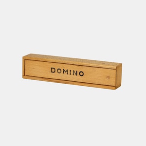 Vintage Domino Game Set - 1970s Wooden Box - Complete 55 Piece Set