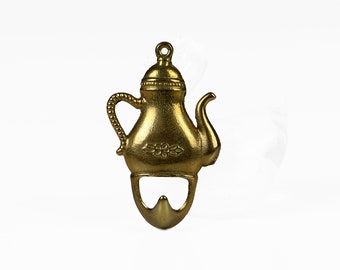 Vintage brass wall hook teapot 60s design Mid Century modern