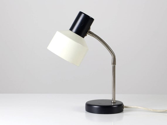 Vintage Metal Table Lamp Black White 70s Metal Table Lamp Black White 70s