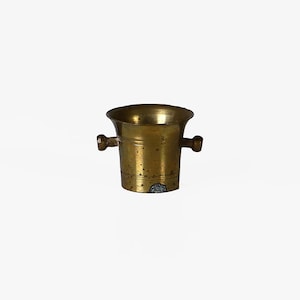 Vintage brass mortar display miniature 60s Mid Century