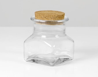 Vintage glass jar with cork Danish 60s