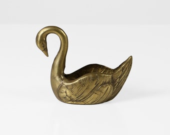 Vintage brass swan planter 60s Mid Century