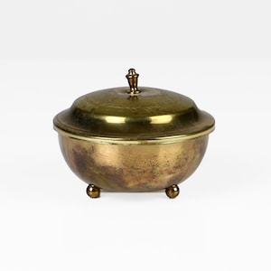Vintage metal box brass & copper covered 60s Mid Century